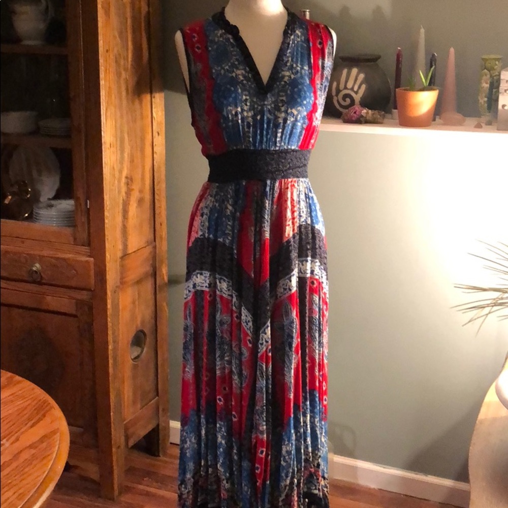 Boho maxi handkerchief dress